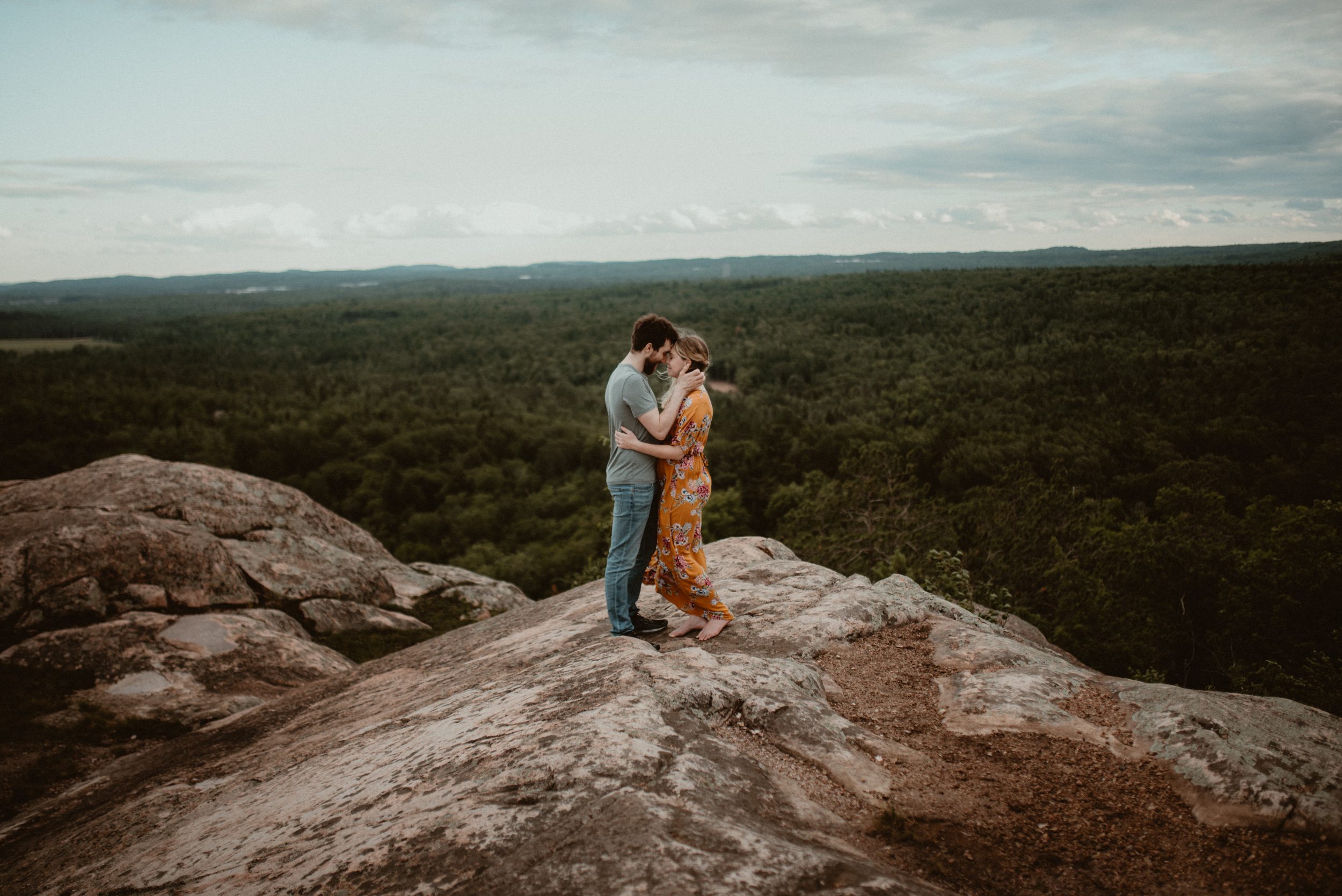 Adventurous couples portraits on Hogback Mountain in Marquette, Michigan.