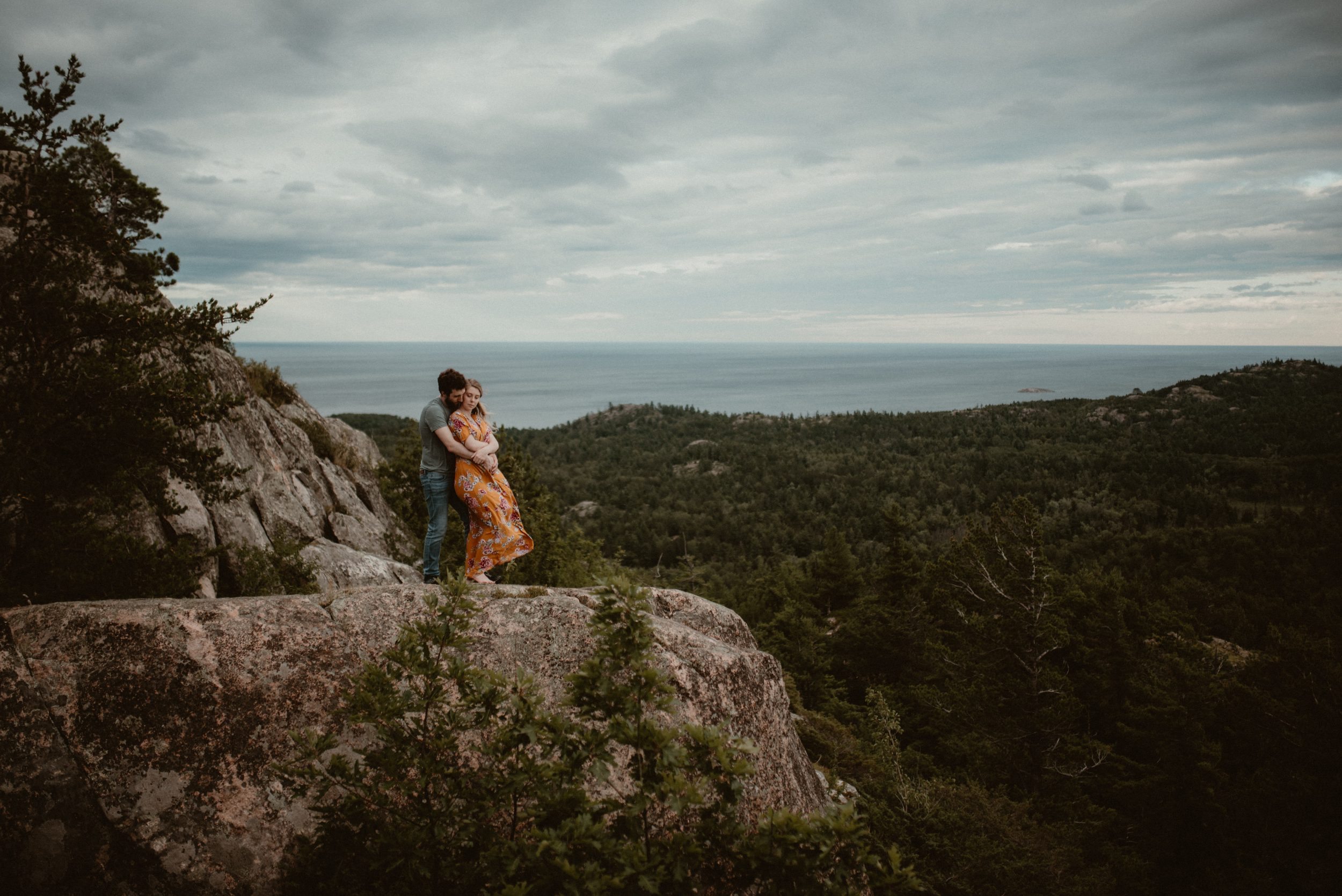 Adventurous couples portraits on Hogback Mountain in Marquette, Michigan.