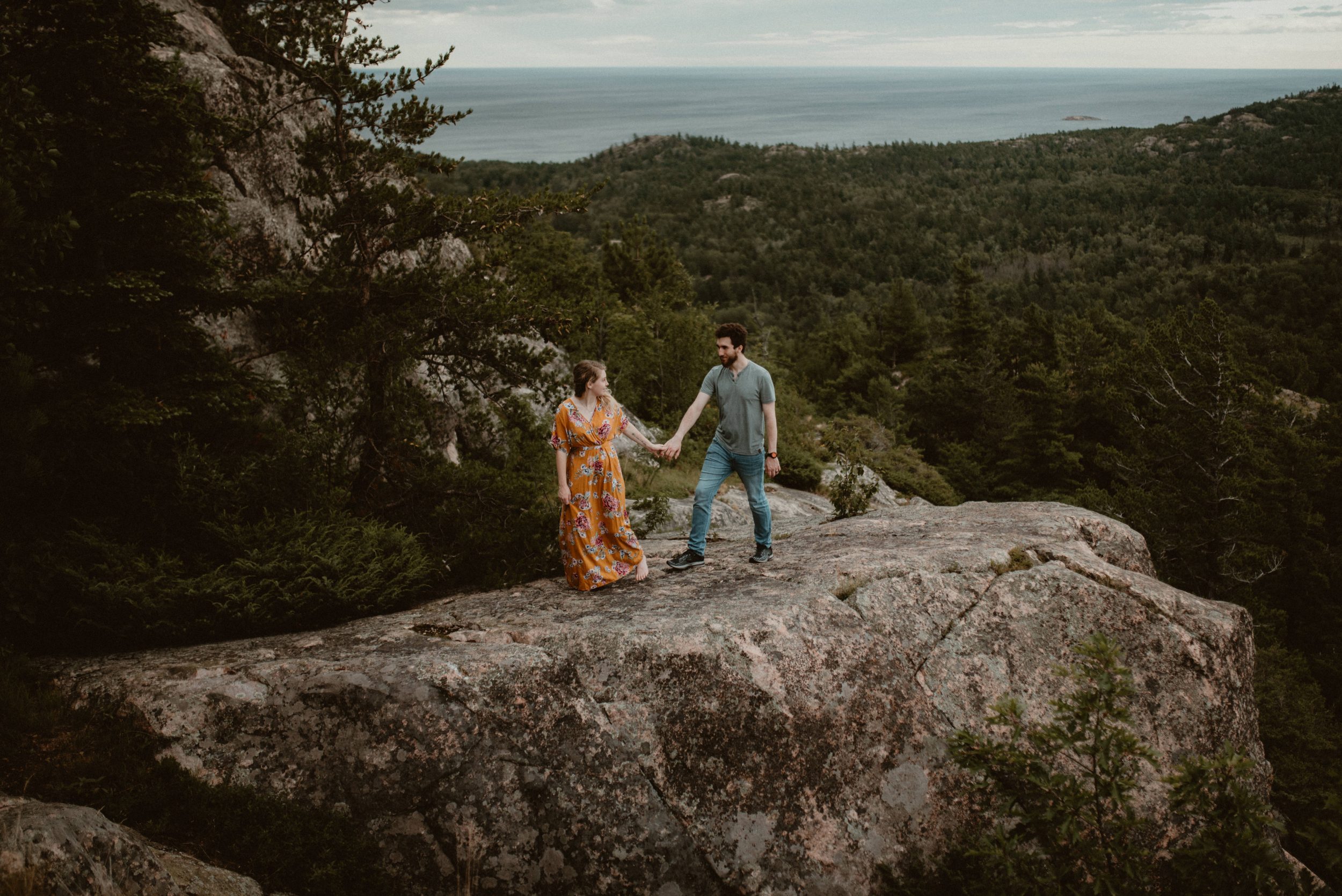 Adventurous couples portraits on Hogback Mountain in Marquette, Michigan.