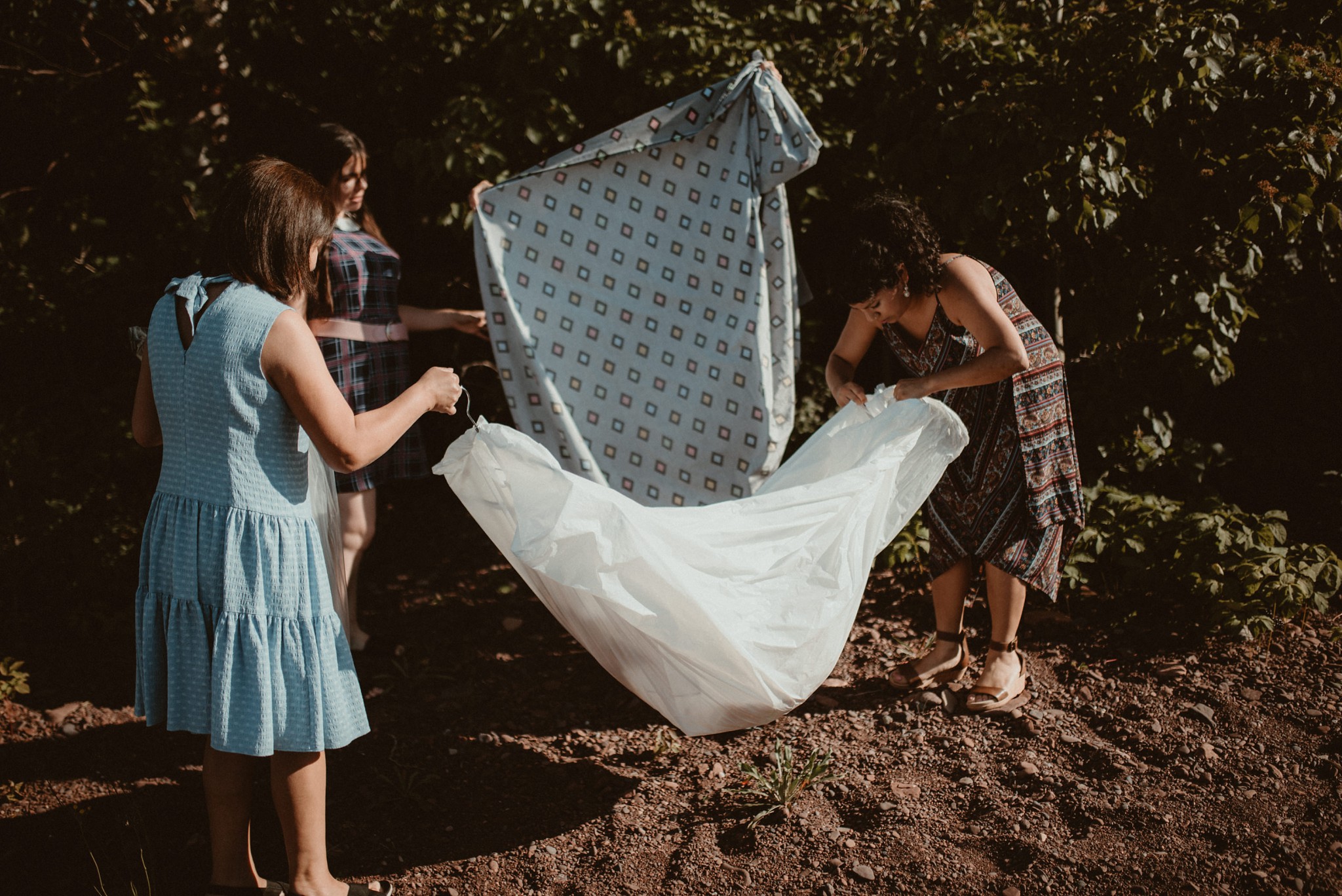 Elopement ceremony at Horseshoe Harbor near Copper Harbor, MI