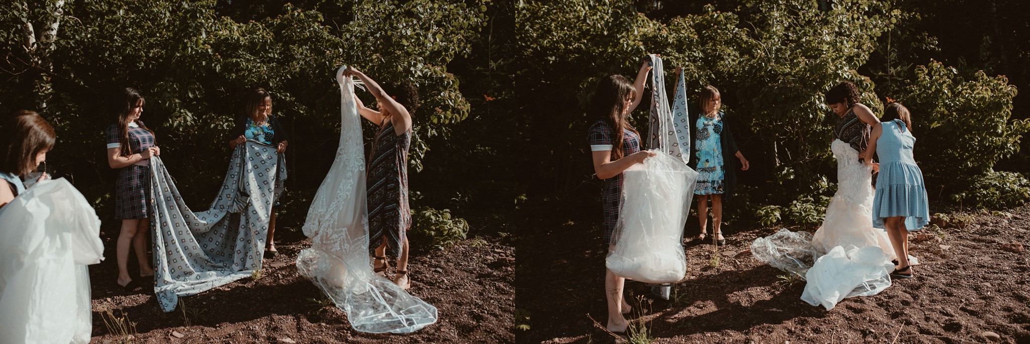 Elopement ceremony at Horseshoe Harbor near Copper Harbor, MI