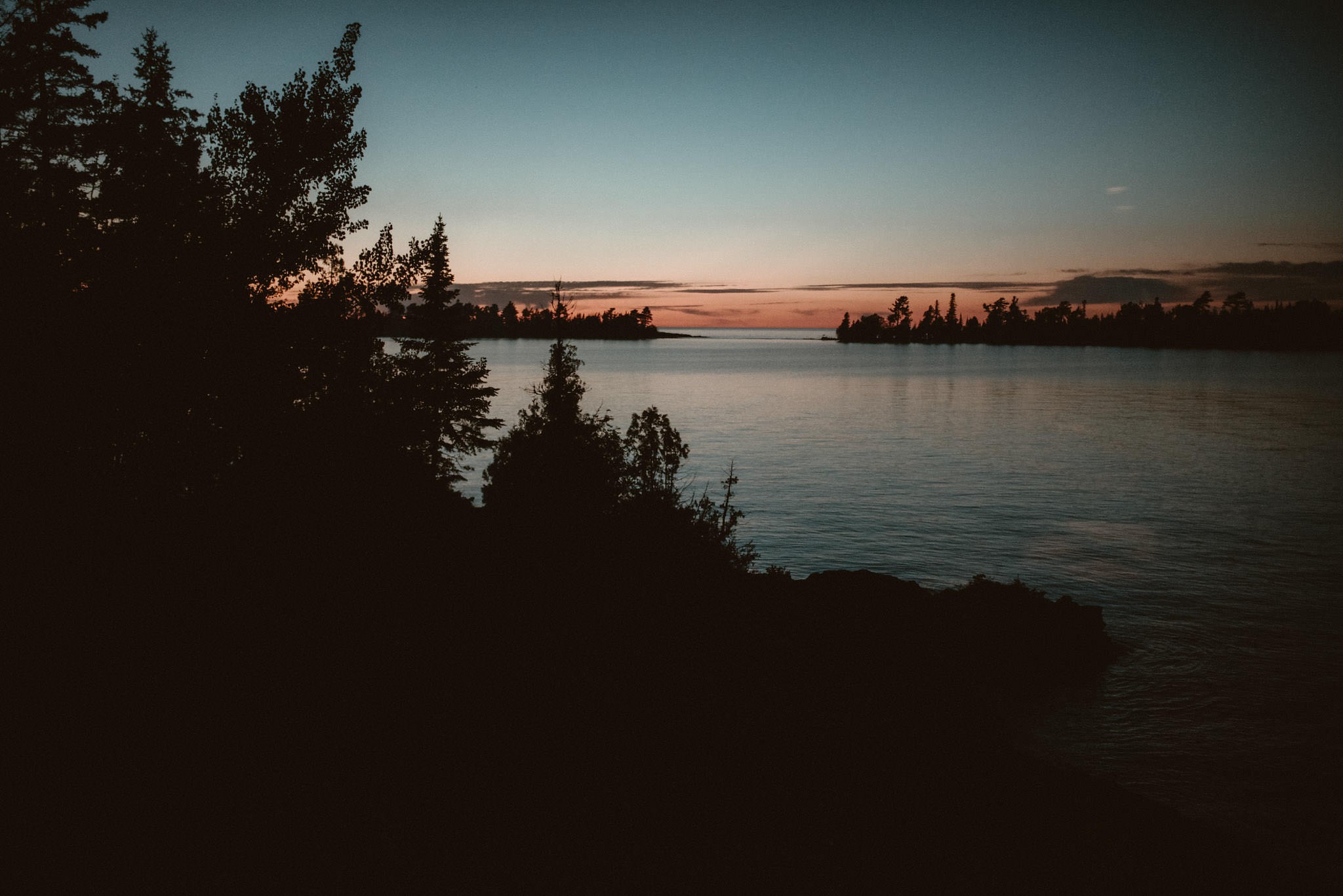 Copper Harbor Michigan at dusk