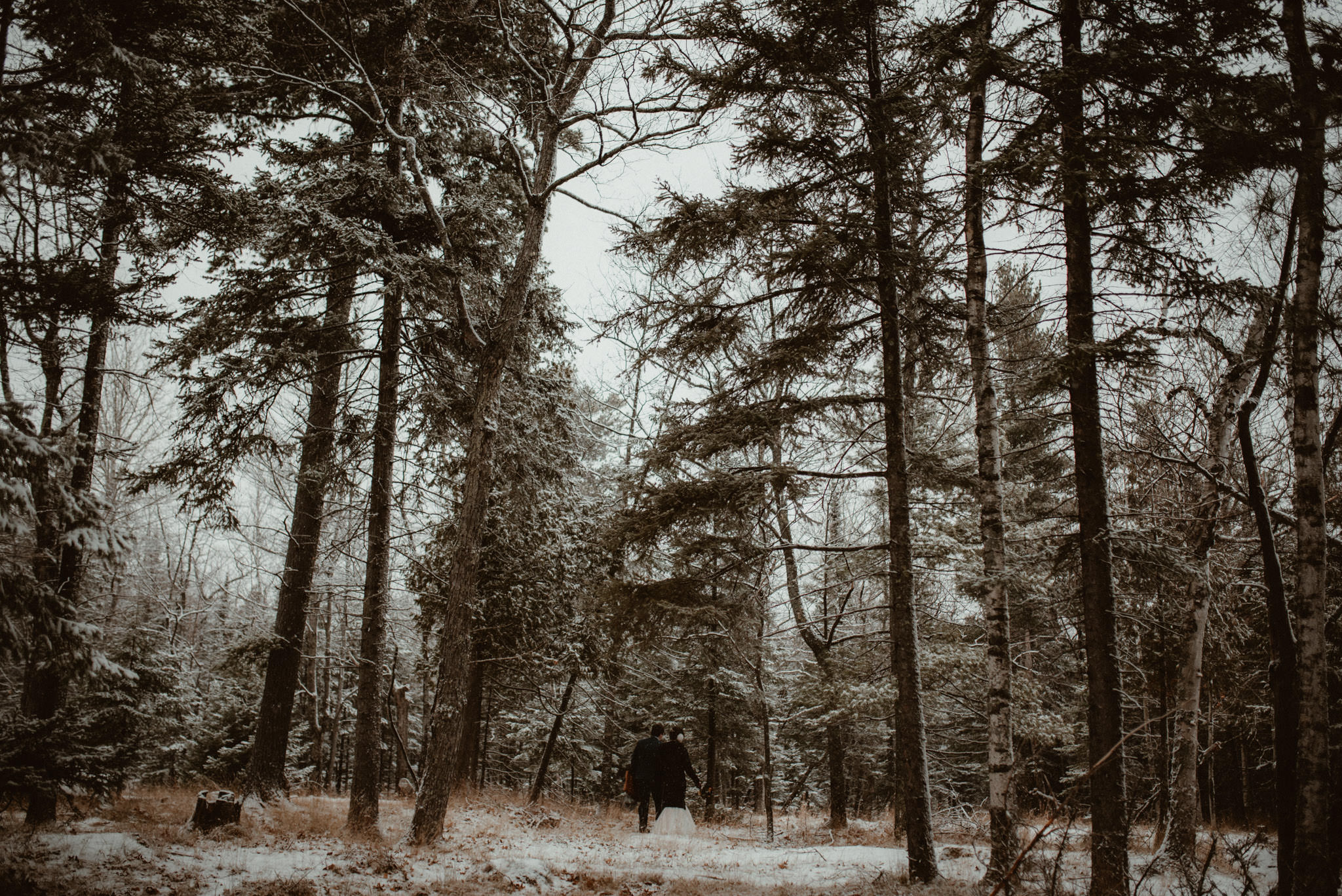 Winter elopement in Marquette, Michigan