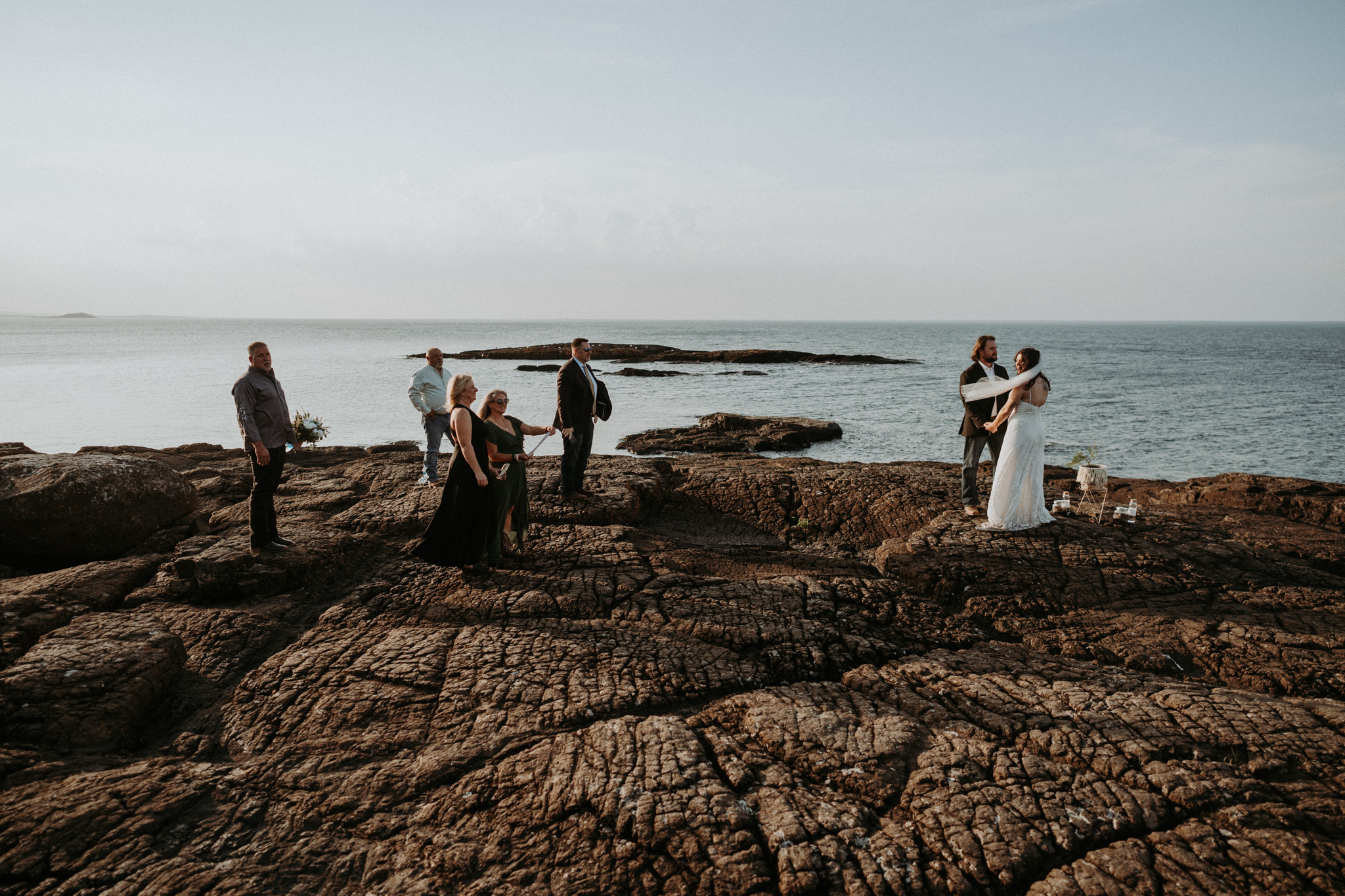 An elopement in Michigan at the Black Rocks.